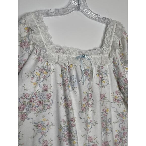 NWT vintage Lanz of Salzburg 100% cotton floral lace trim nightgown, USA large - Picture 3 of 16